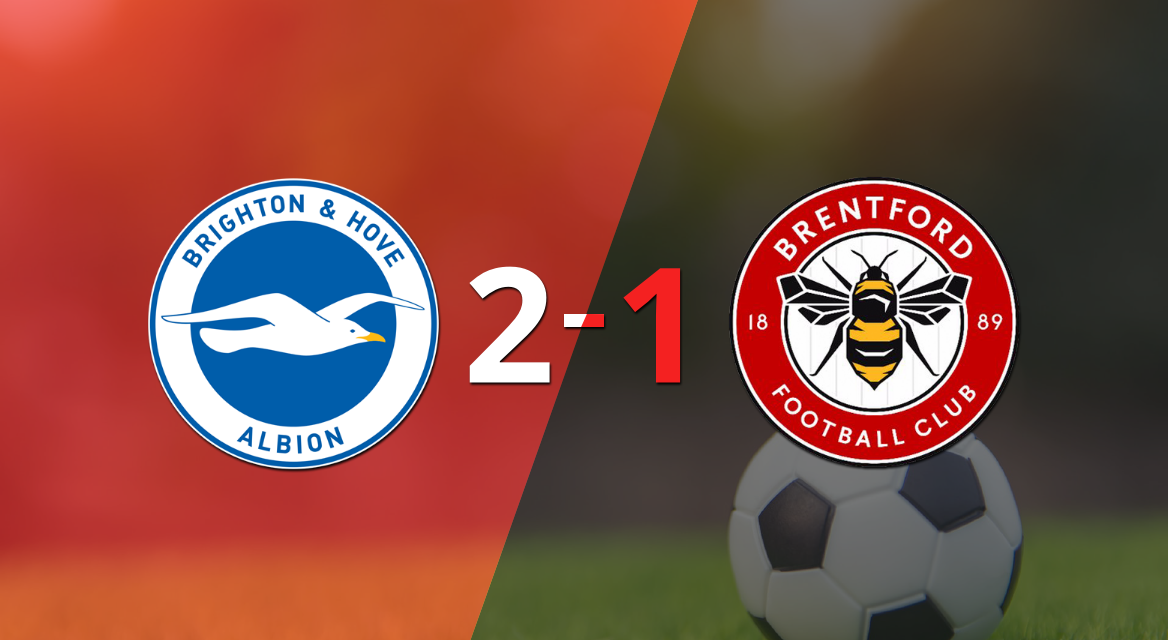 Con la mínima diferencia, Brighton and Hove venció a Brentford por 2 a 1