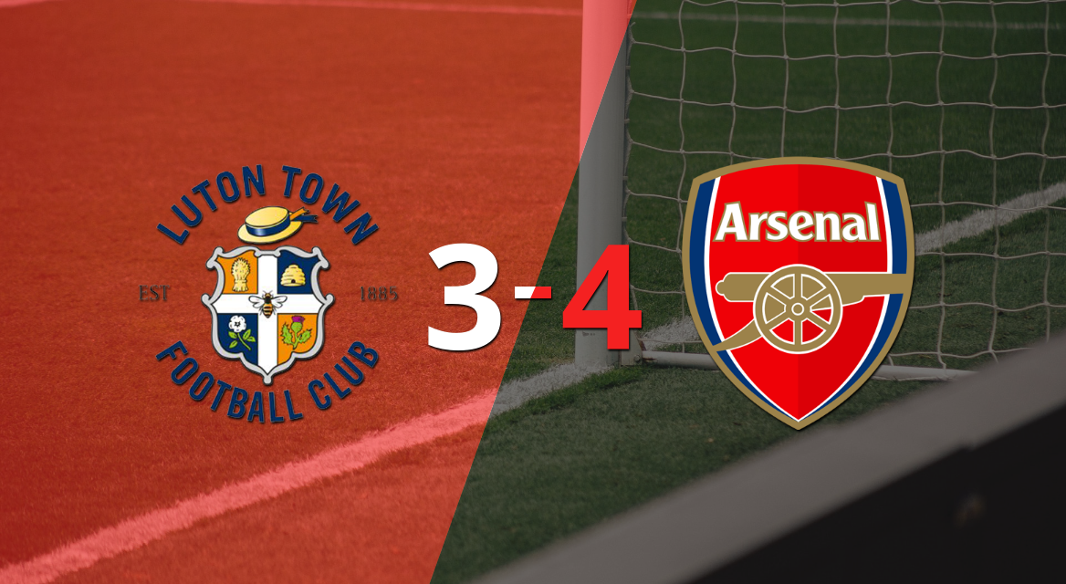 Arsenal se llevó una victoria 4-3 ante Luton Town