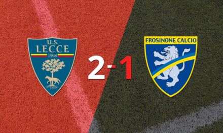 Lecce derrotó 2-1 en casa a Frosinone