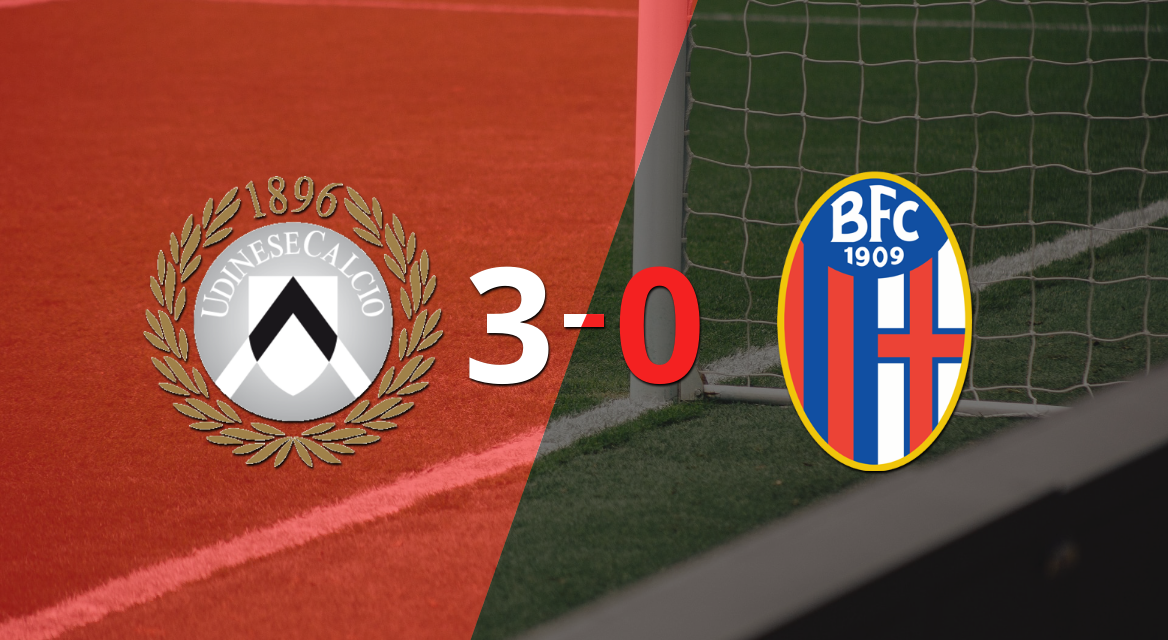 Udinese sentenció con goleada 3-0 a Bologna