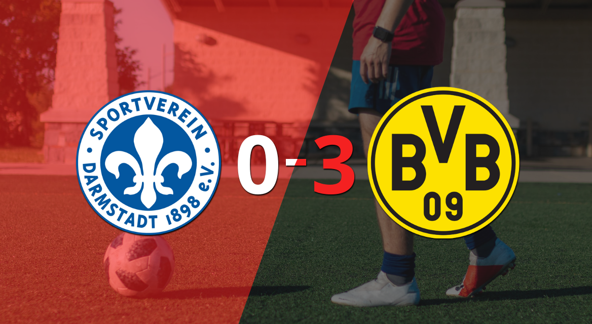De visitante, Borussia Dortmund goleó a Darmstadt 98 con un contundente 3 a 0