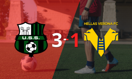 Domenico Berardi marca un doblete en la victoria 3-1 de Sassuolo ante Hellas Verona
