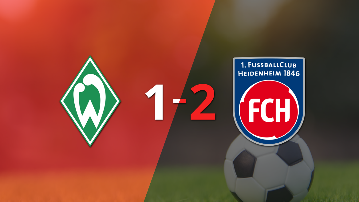 Werder Bremen cayó 2-1 en casa frente a Heidenheim