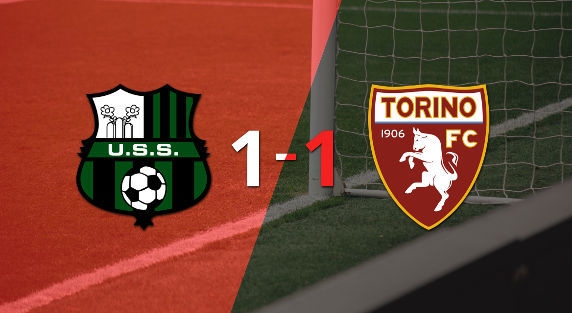 Sassuolo y Torino se repartieron los puntos en un 1 a 1