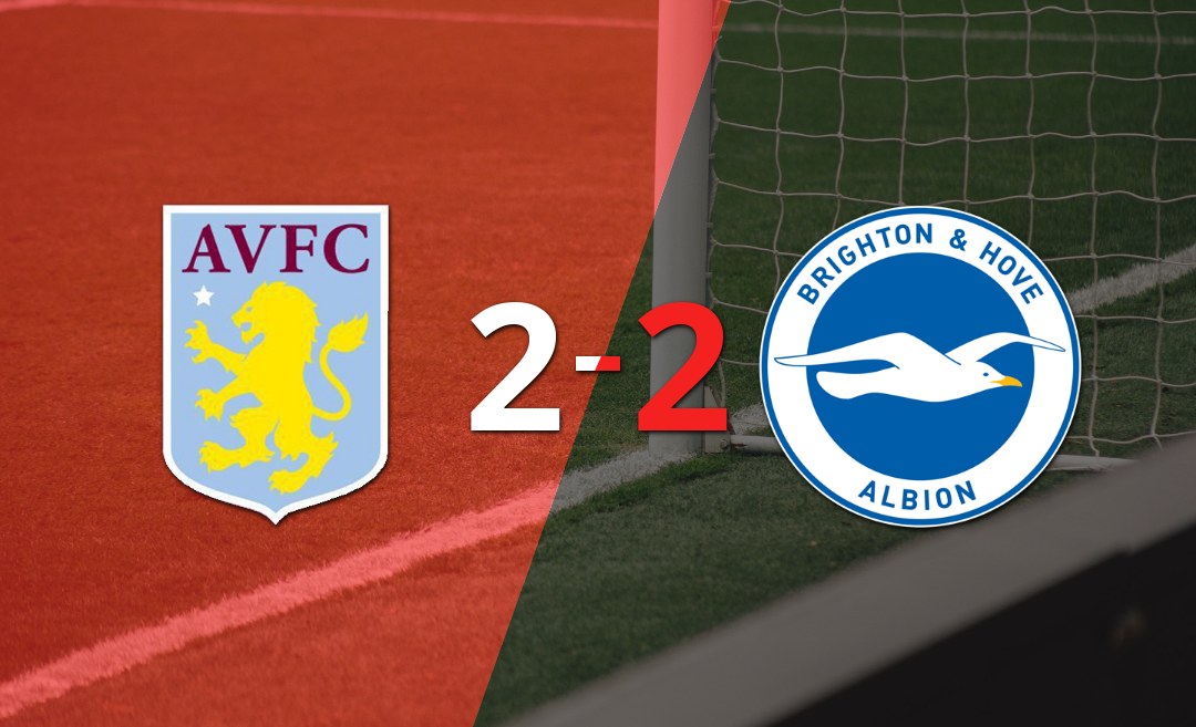 Empate a 2 entre Aston Villa y Brighton and Hove