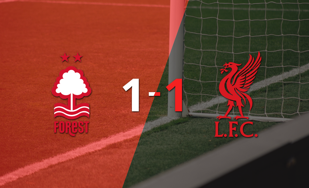 Nottingham Forest logró sacar el empate de local frente a Liverpool